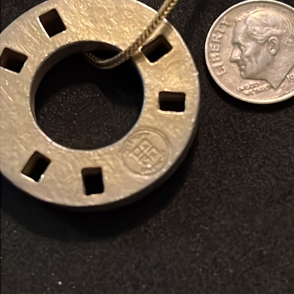 Designer Givenchy Gold Crystal Coin Long Necklace - Picture 7 of 10